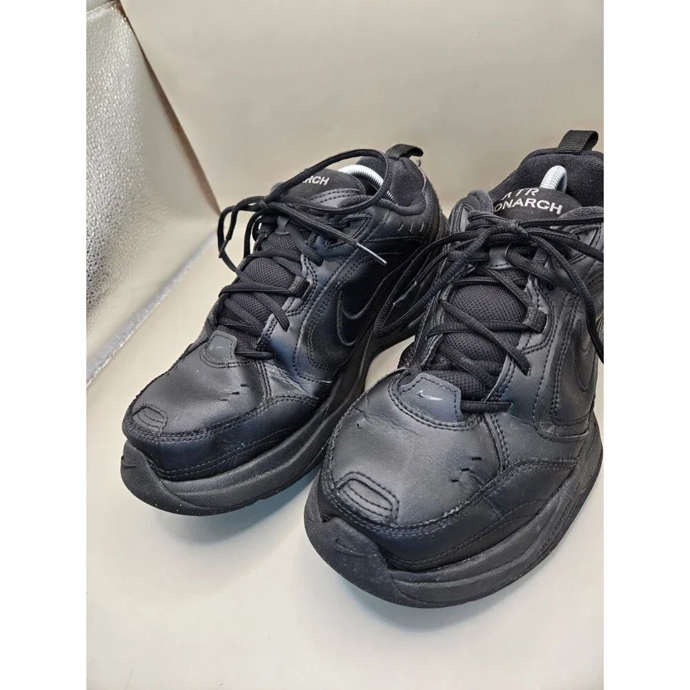 Nike Air Monarch IV Shoes Mens 11 4E X-Wide Black Road Walking Athletic Sneakers